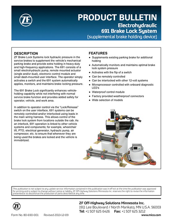 691 Electrohydraulic Brake Lock System