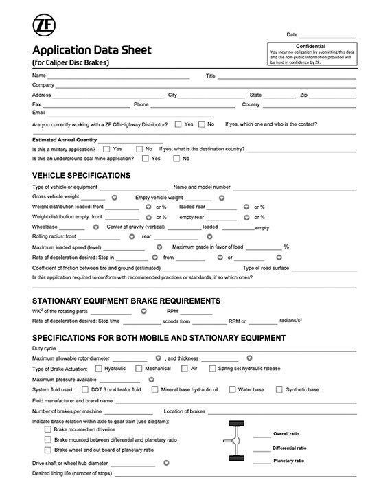 Thumbnail of Application Data Sheet - Caliper Disc Brakes file