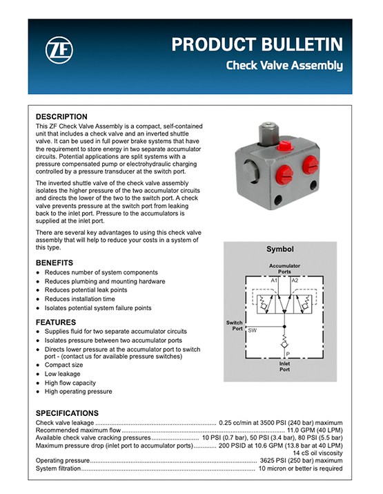 thumbnail product bulletin check valve assembly